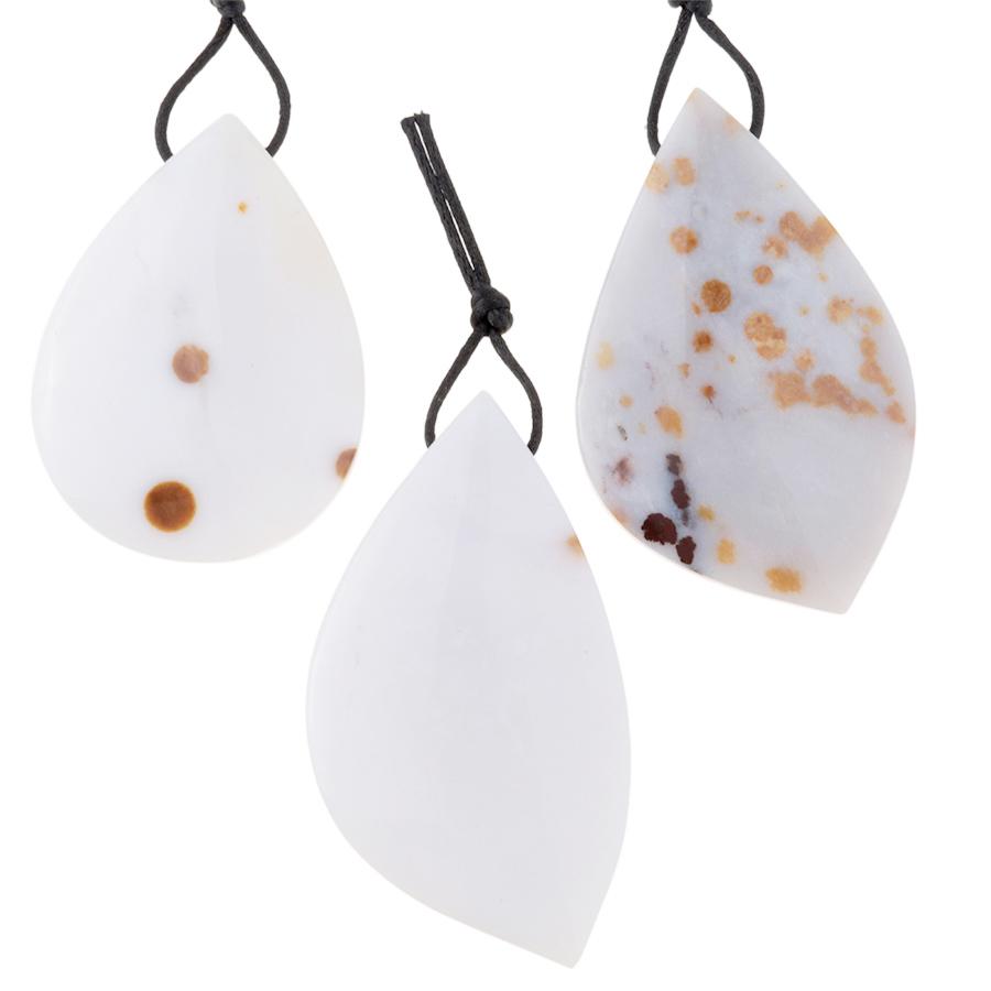 Polka Dot Chalcedony 35x52-64mm Free Form Pendant