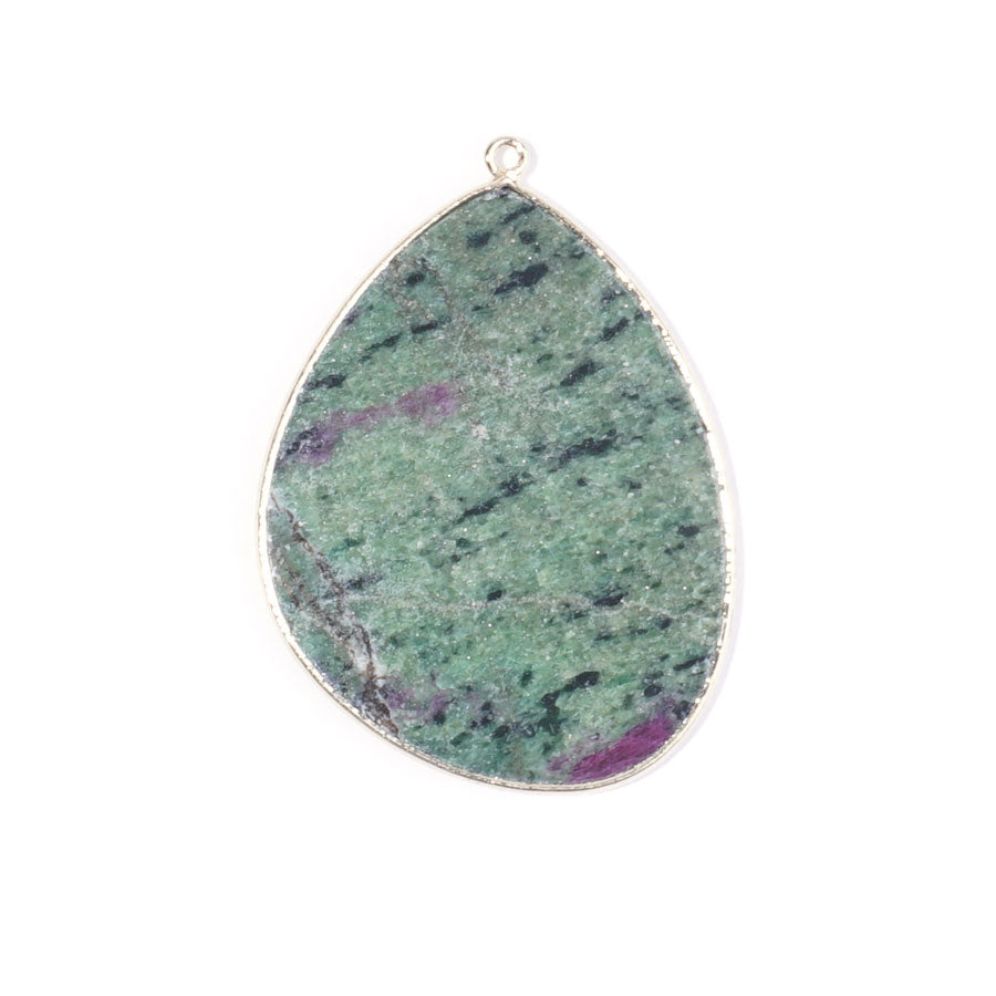 Ruby Zoisite 27x34mm Slice Gold Plated - Pendant - Goody Beads