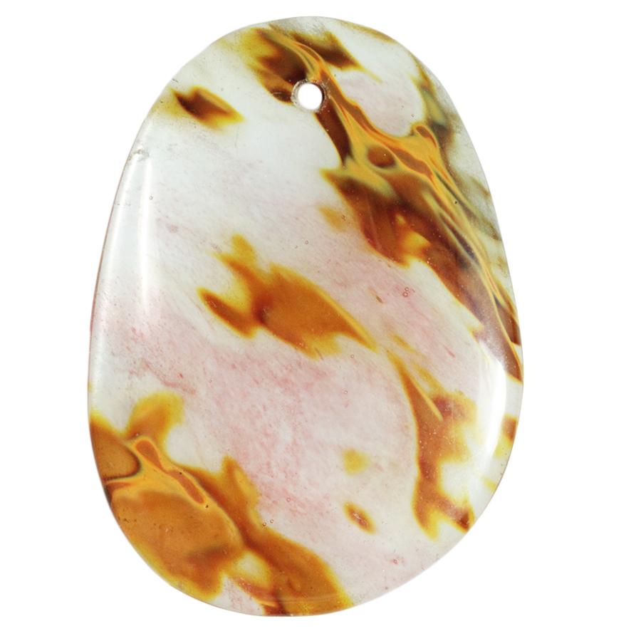 Tiger Glass 38x52mm Irregular Oval Pendant - Goody Beads