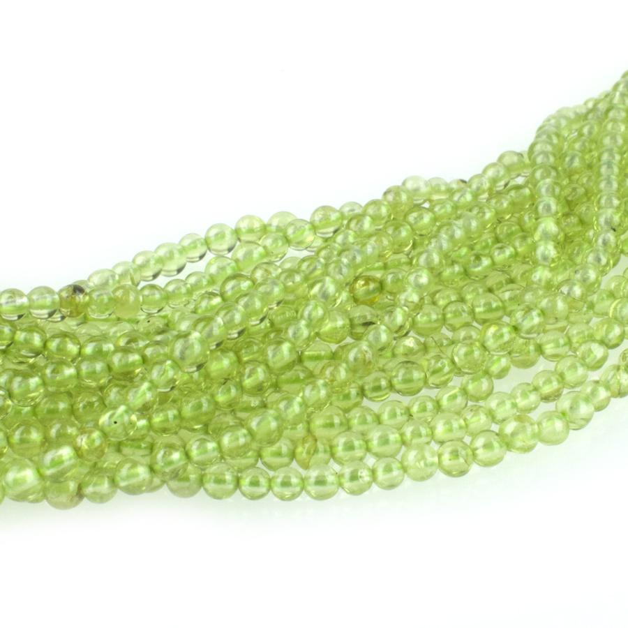 Peridot 2mm Round 15-16 Inch