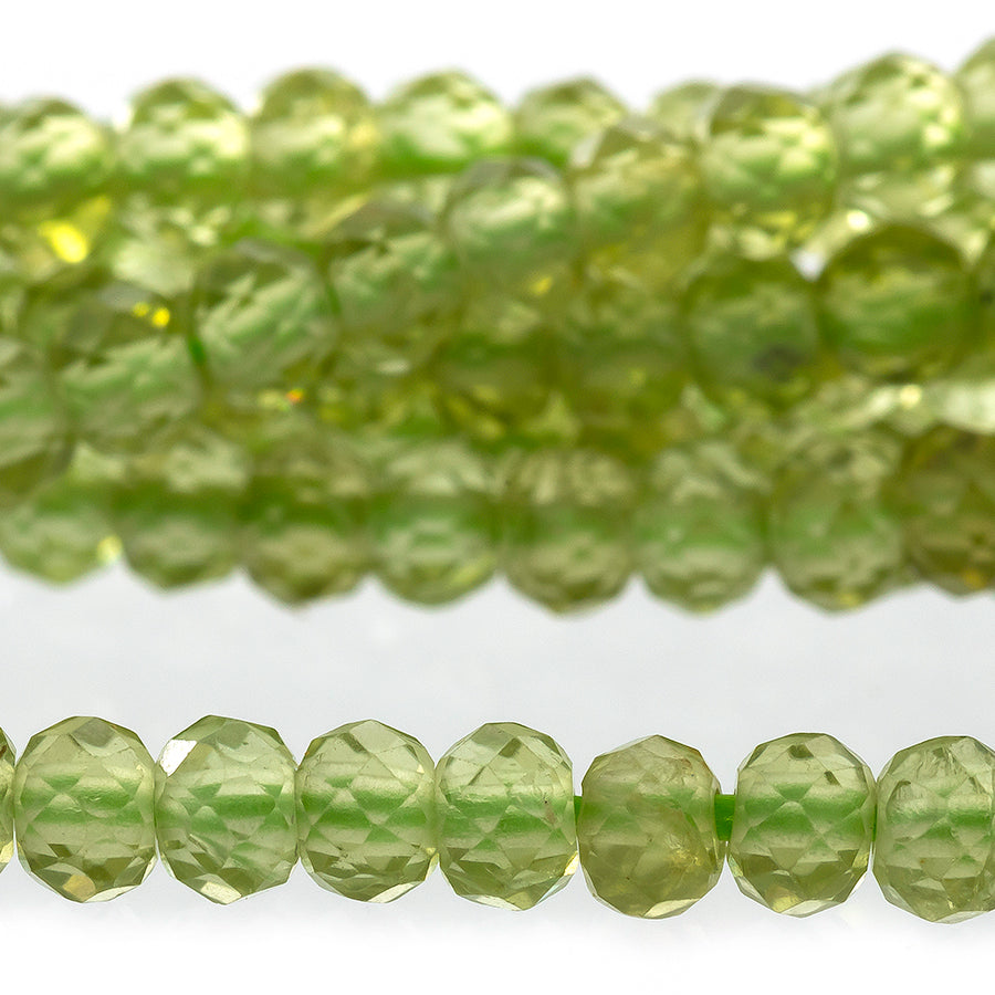 Peridot 3mm Rondelle Faceted A Grade - 15-16 Inch - Goody Beads