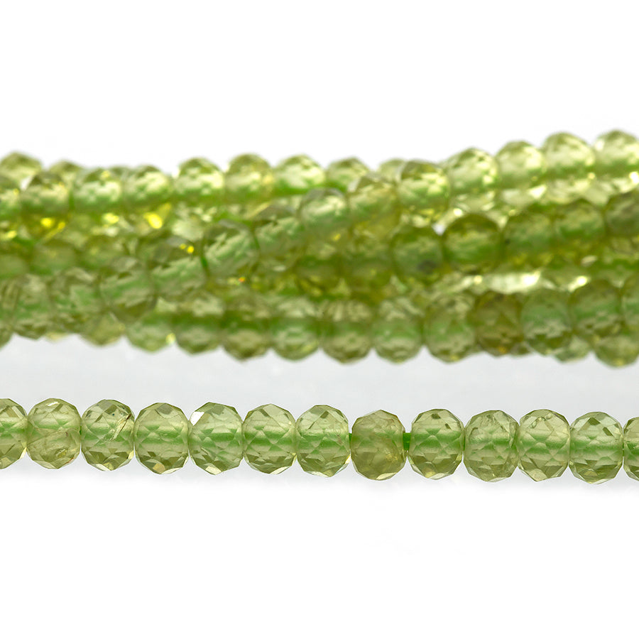 Peridot 3mm Rondelle Faceted A Grade - 15-16 Inch - Goody Beads