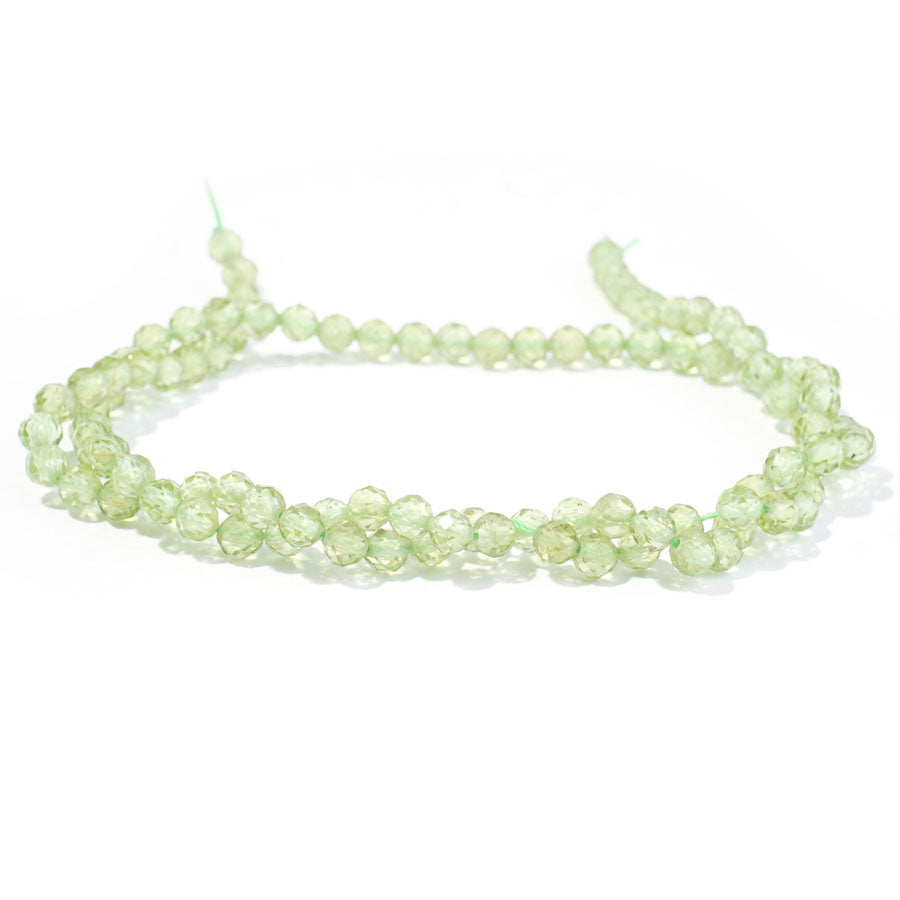 Peridot 4mm Round Faceted AA Grade - 15-16 Inch - Goody Beads