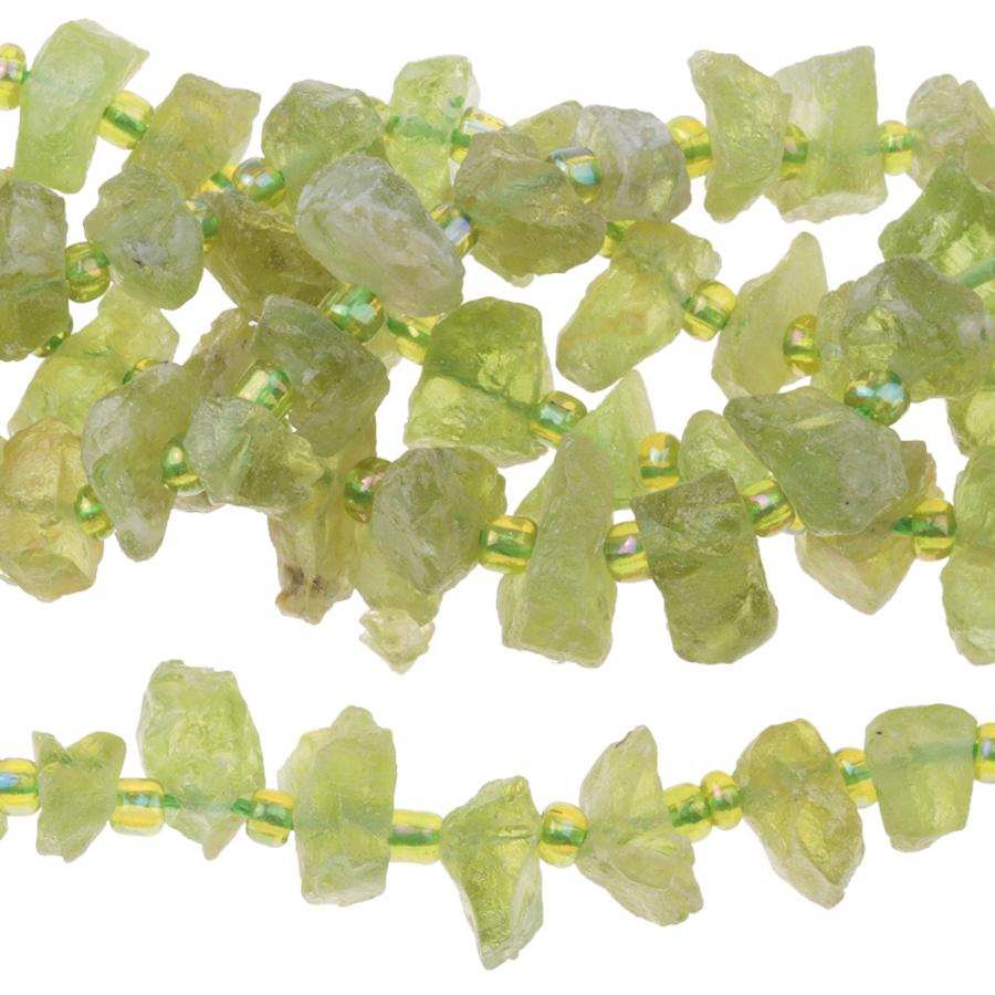 Peridot 8-12mm Rough Chip 15-16 Inch