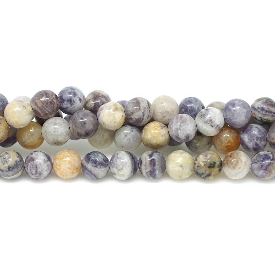 Purple Flower Jasper  6mm Round - 15-16"