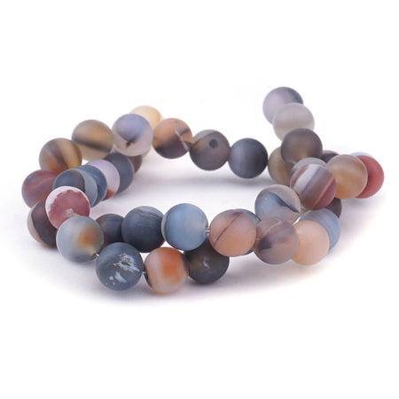 Persian Gulf Agate 10mm Matte Round - Limited Editions - Goody Beads