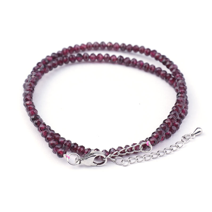 Purple Garnet 3x4mm Diamond Cut Rondelle - Limited Editions - Goody Beads