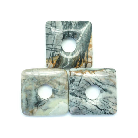 Picasso Jasper  40mm Square Donut - Pendant