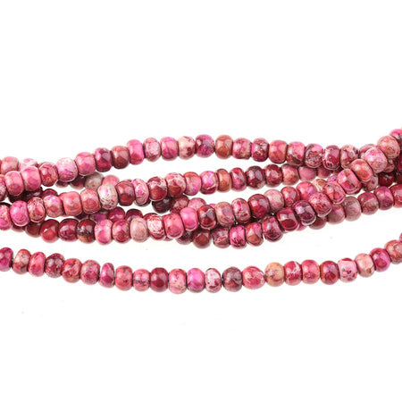 Pink Impression Jasper 6mm Rondelle 15-16 Inch (Dyed)