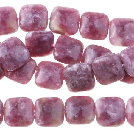 Pink Lepidolite 10mm Square 15-16 Inch