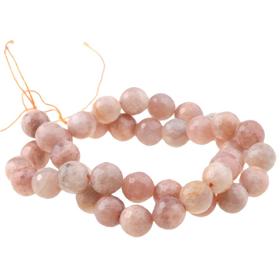 Peach Moonstone 10mm Faceted Round 15-16 Inch