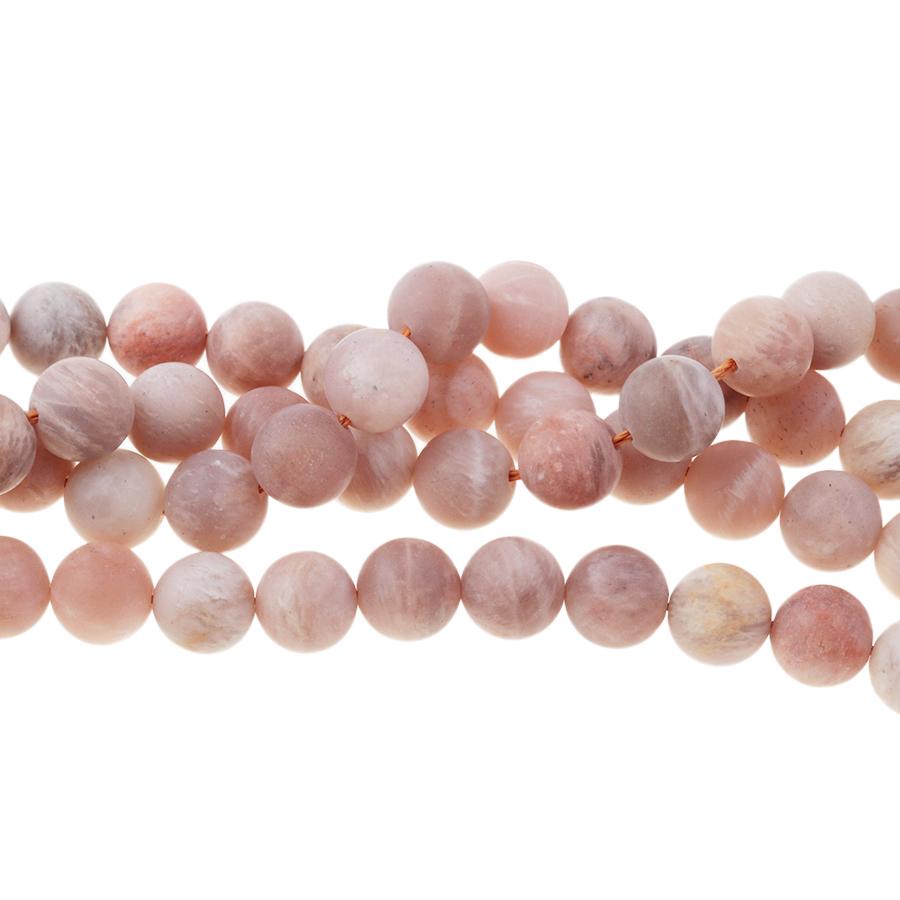 MATTE Peach Moonstone 10mm Round 15-16 Inch