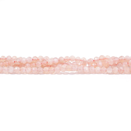 Peach Moonstone 3mm Round Faceted AA Grade - 15-16 Inch - Goody Beads