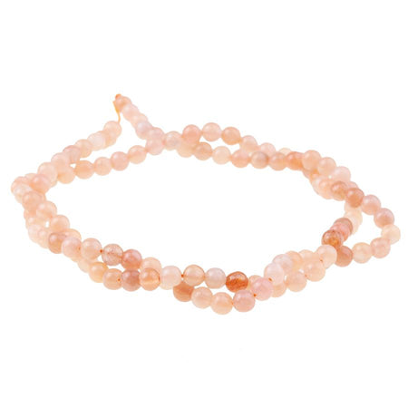 Peach Moonstone (AA) 4mm Round 15-16 Inch