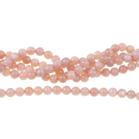 Peach Moonstone (AA) 6mm Round 15-16 Inch