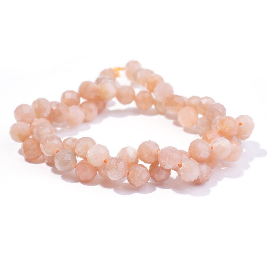 Peach Moonstone 6mm Round Faceted A Grade - 15-16 Inch - Goody Beads