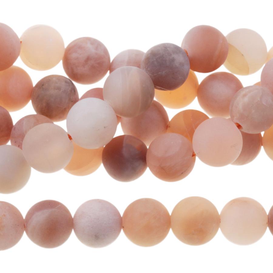 MATTE Peach Moonstone 6mm Round 15-16 Inch