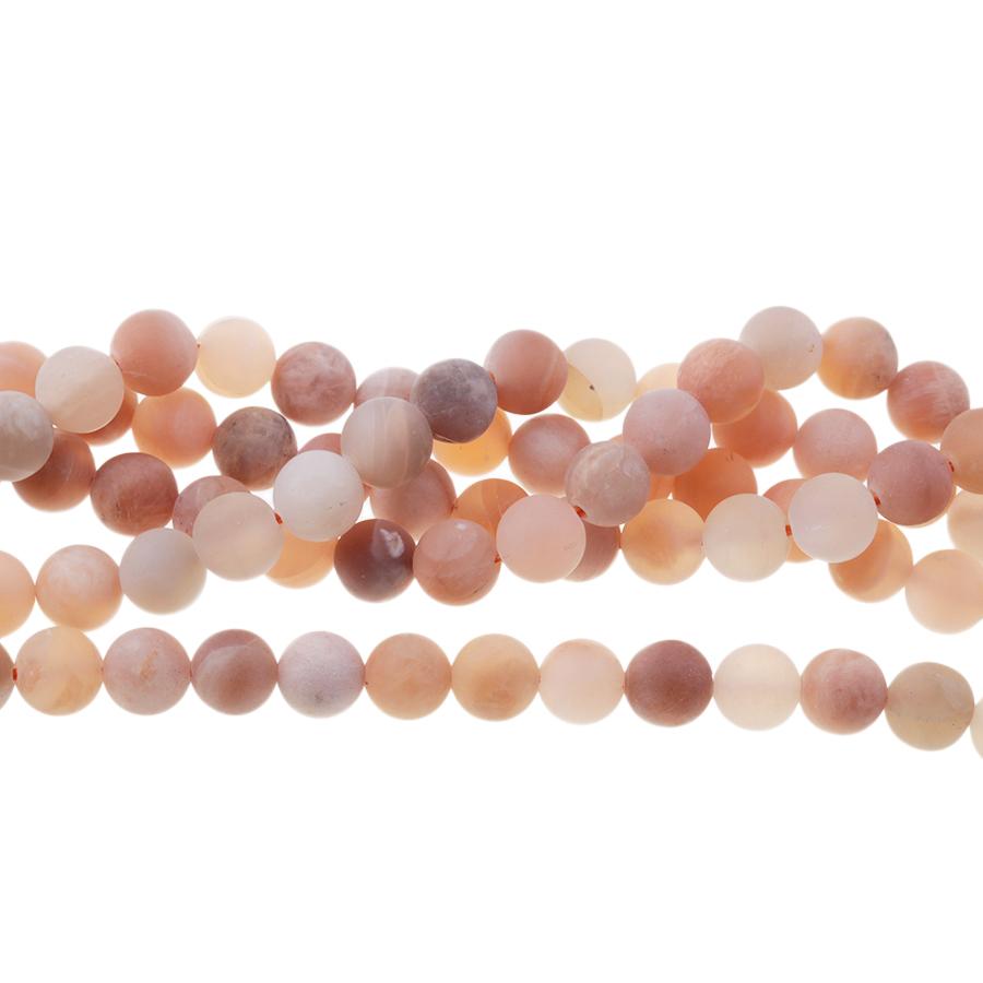 MATTE Peach Moonstone 6mm Round 15-16 Inch