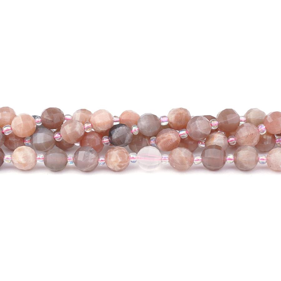 Peach Moonstone 8mm Round Step Cut - 15-16 Inch