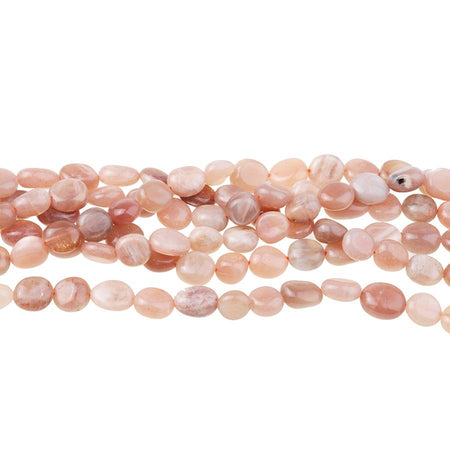 Peach Moonstone 8x10mm Pebble 15-16 Inch