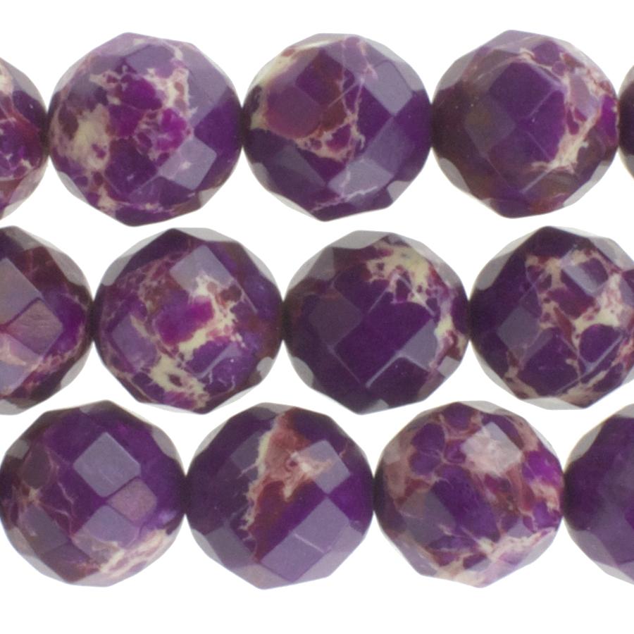 Purple Impression Jasper 10mm Faceted Round 15-16 Inch (Dyed)