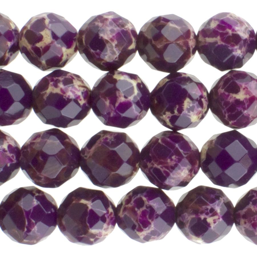 Purple Impression Jasper 8mm Faceted Round 15-16 Inch (Dyed)