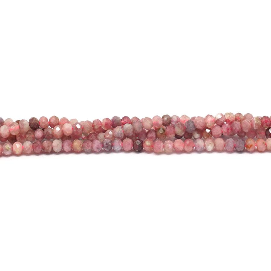 Pink Tourmaline Faceted 3mm Rondelle - 15-16 Inch