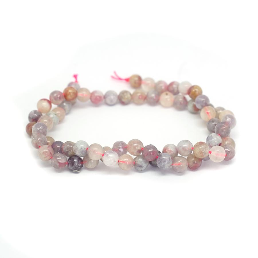 Pink Tourmaline w/ Pink Lepidolite 6mm Round 15-16 Inch