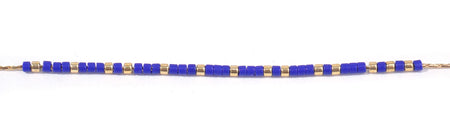 DIY Dainty Morse Code Necklace with Delica Seed Beads - "STRONG" in Gold and Blue - Goody Beads