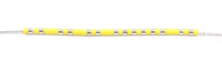 DIY Dainty Morse Code Necklace with Delica Seed Beads - "FIERCE" in Silver and Yellow - Goody Beads