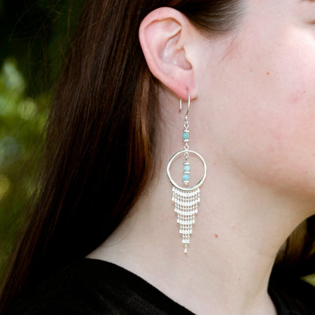 INSTRUCTIONS for DIY Fabulous Fringe Earrings - Silver and Amazonite - Goody Beads