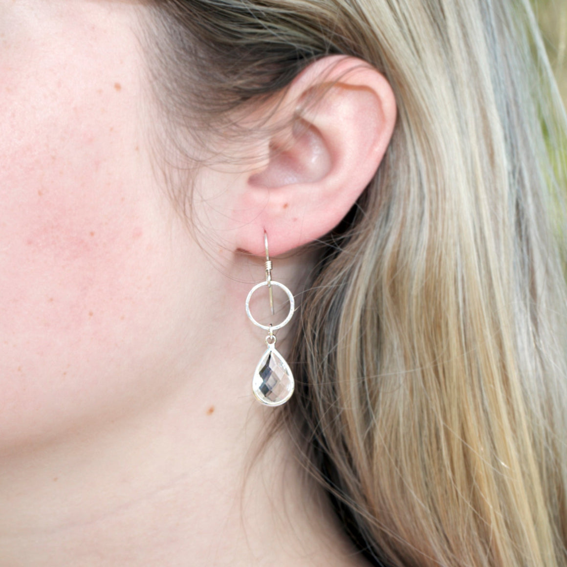 INSTRUCTIONS for DIY Charm Me Sweetly Earrings - Clear and Silver Teardrop - Goody Beads