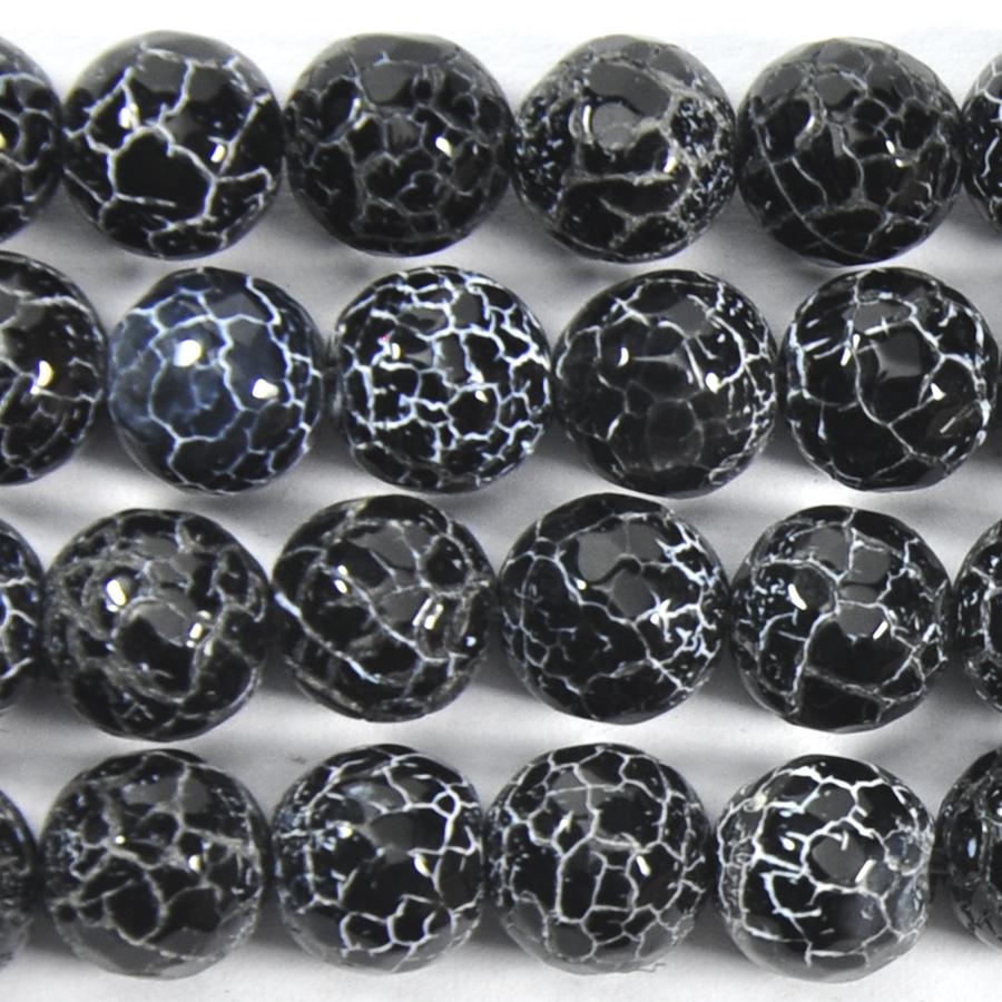 Crackled Agate 10mm Faceted Round