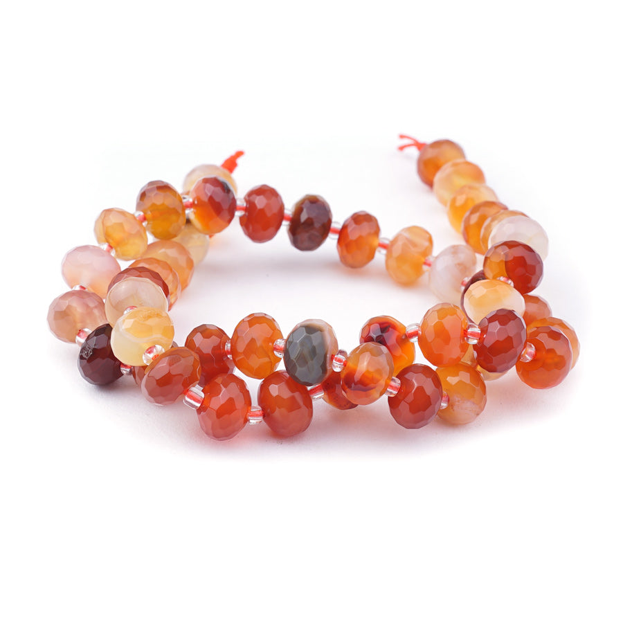 Red Agate 5x8mm Rondelle Faceted - 15-16 Inch - Goody Beads