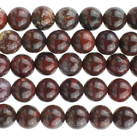 Red Brecciated Jasper 6mm Round 15-16 Inch