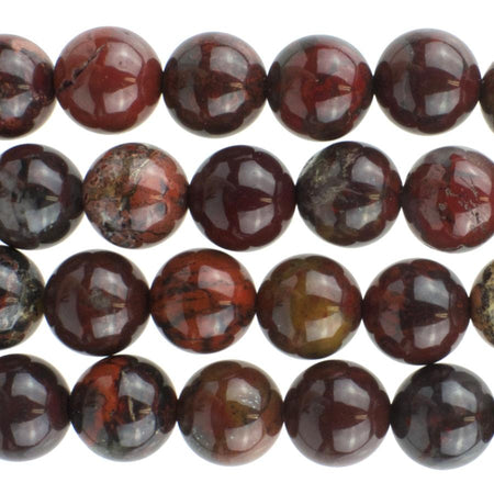 Red Brecciated Jasper 8mm Round 15-16 Inch