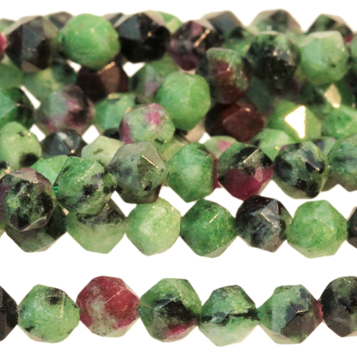 Ruby Zoisite 6mm Star Cut Round 15-16 Inch