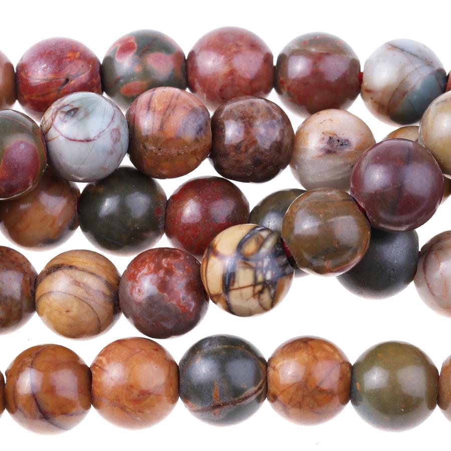 Red Creek Jasper 8mm Round Large Hole 8-Inch