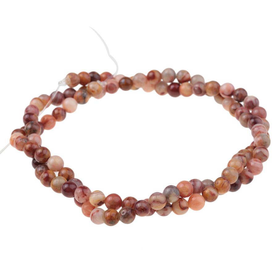 Red Crazy Lace Agate (Natural) 4mm Round 15-16 Inch