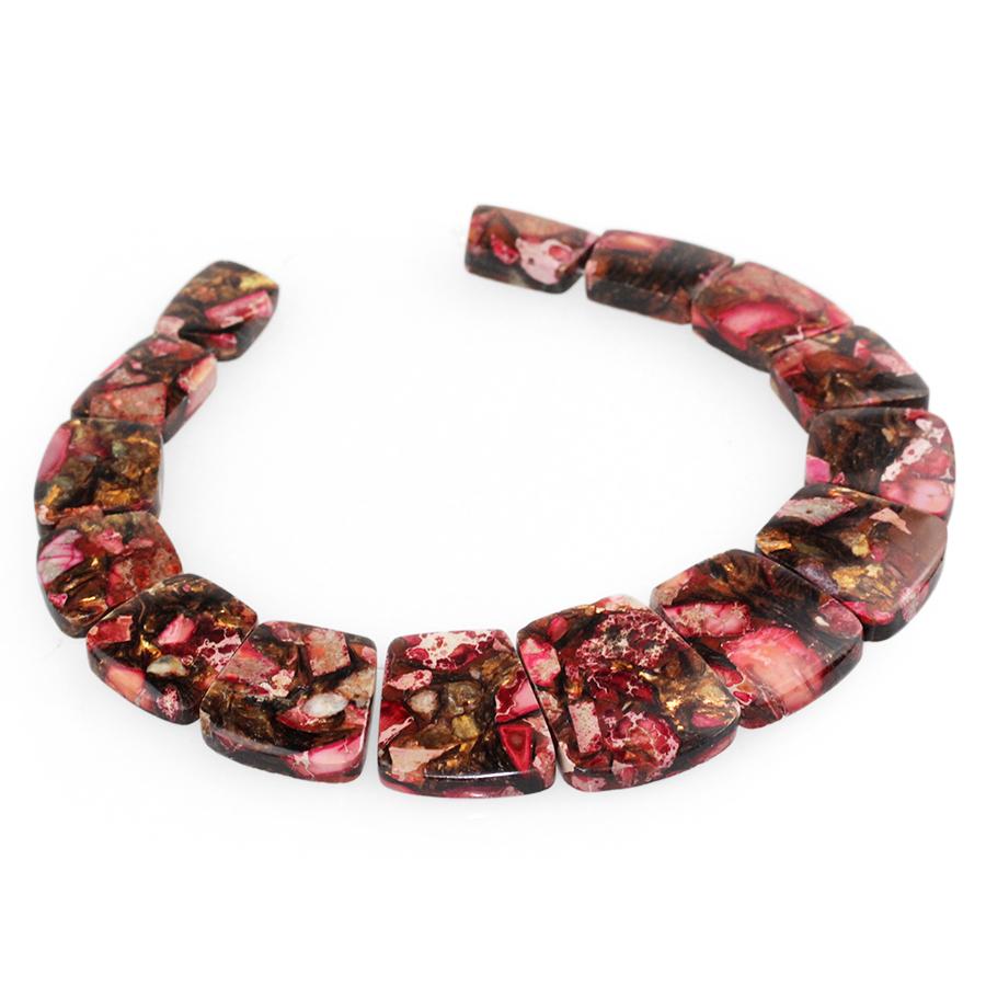 Red Impression Jasper & Bronzite Graduated Collar 20x25-25x35 15-16 Inch