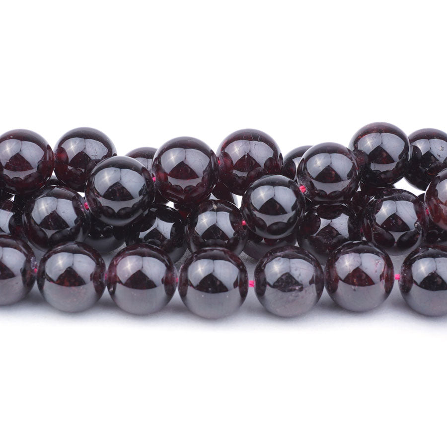 10mm Red Garnet Natural Round AA Grade - 15-16 Inch - Goody Beads
