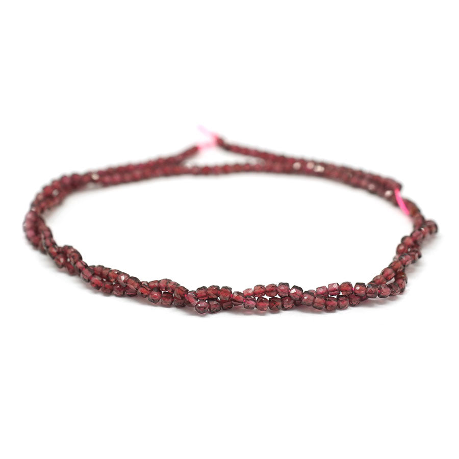 Red Garnet Faceted 2mm Cube 15-16 Inch - Goody Beads