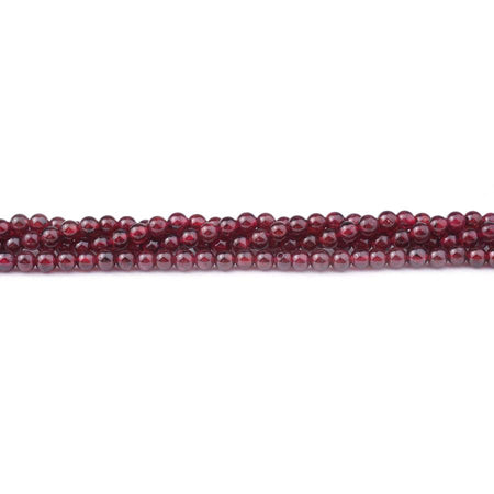 Red Garnet 3mm Natural Round A-Grade - 15-16 Inch