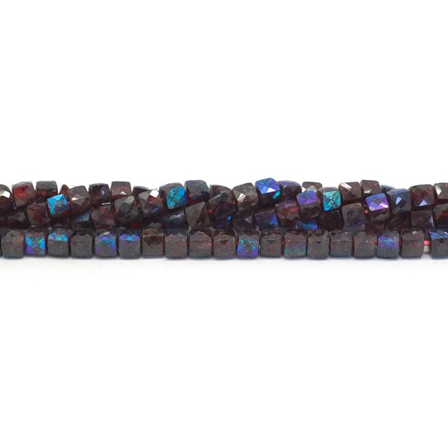 4-4.5mm Red Garnet  Natural Cube - 15-16 Inch