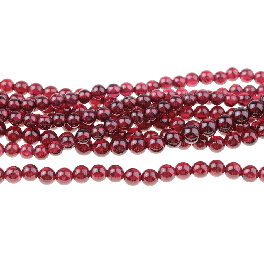 Red Garnet 4mm Round 8-Inch