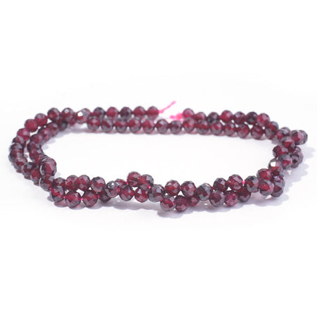 Red Garnet 4mm Round Faceted AA Grade - 15-16 Inch - Goody Beads