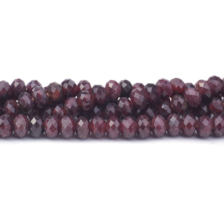 Red Garnet Natural 4X6mm Rondelle Faceted - Large Hole Beads - Goody Beads