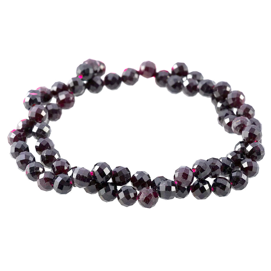 Red Garnet 6mm Faceted Round 15-16 Inch - Goody Beads