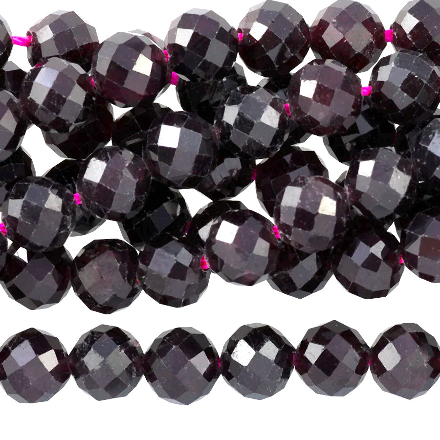 Red Garnet 6mm Faceted Round 15-16 Inch - Goody Beads