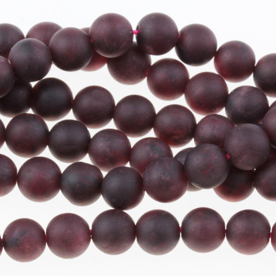 MATTE Red Garnet 6mm Round 8-Inch